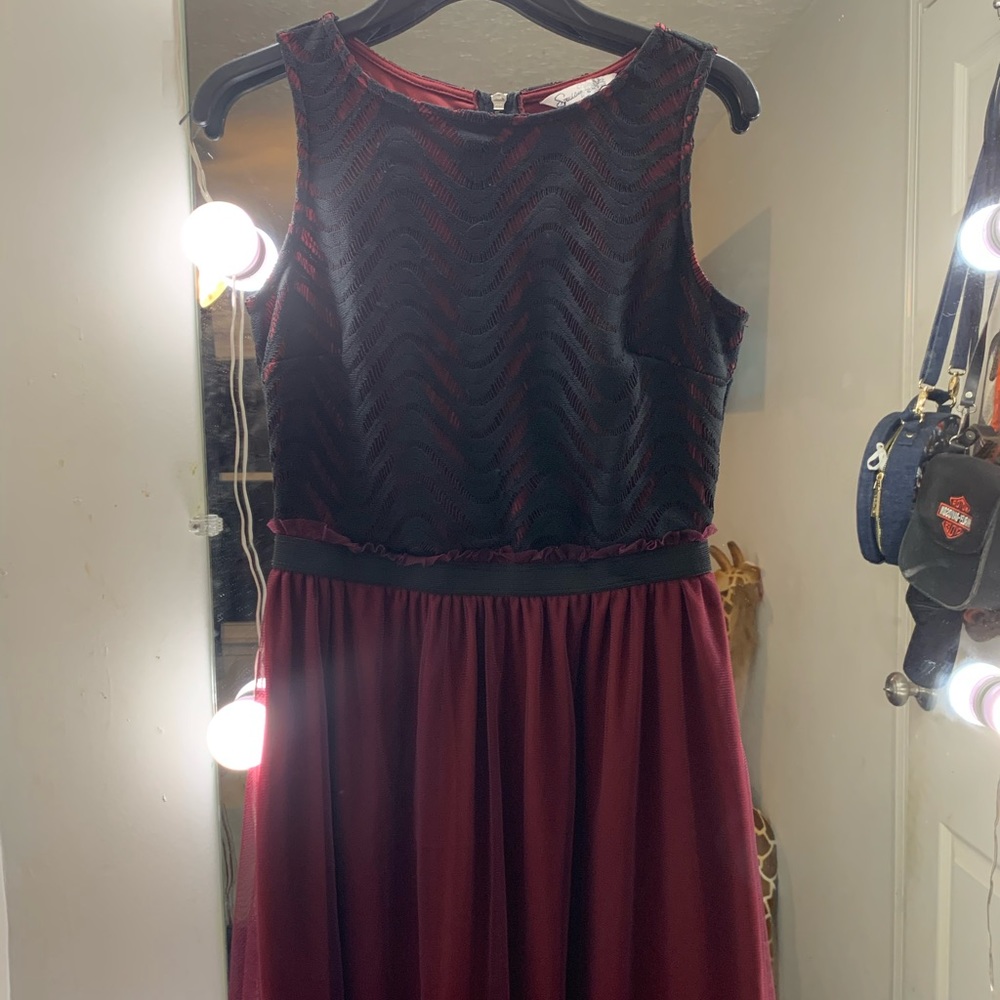 Black/maroon dress